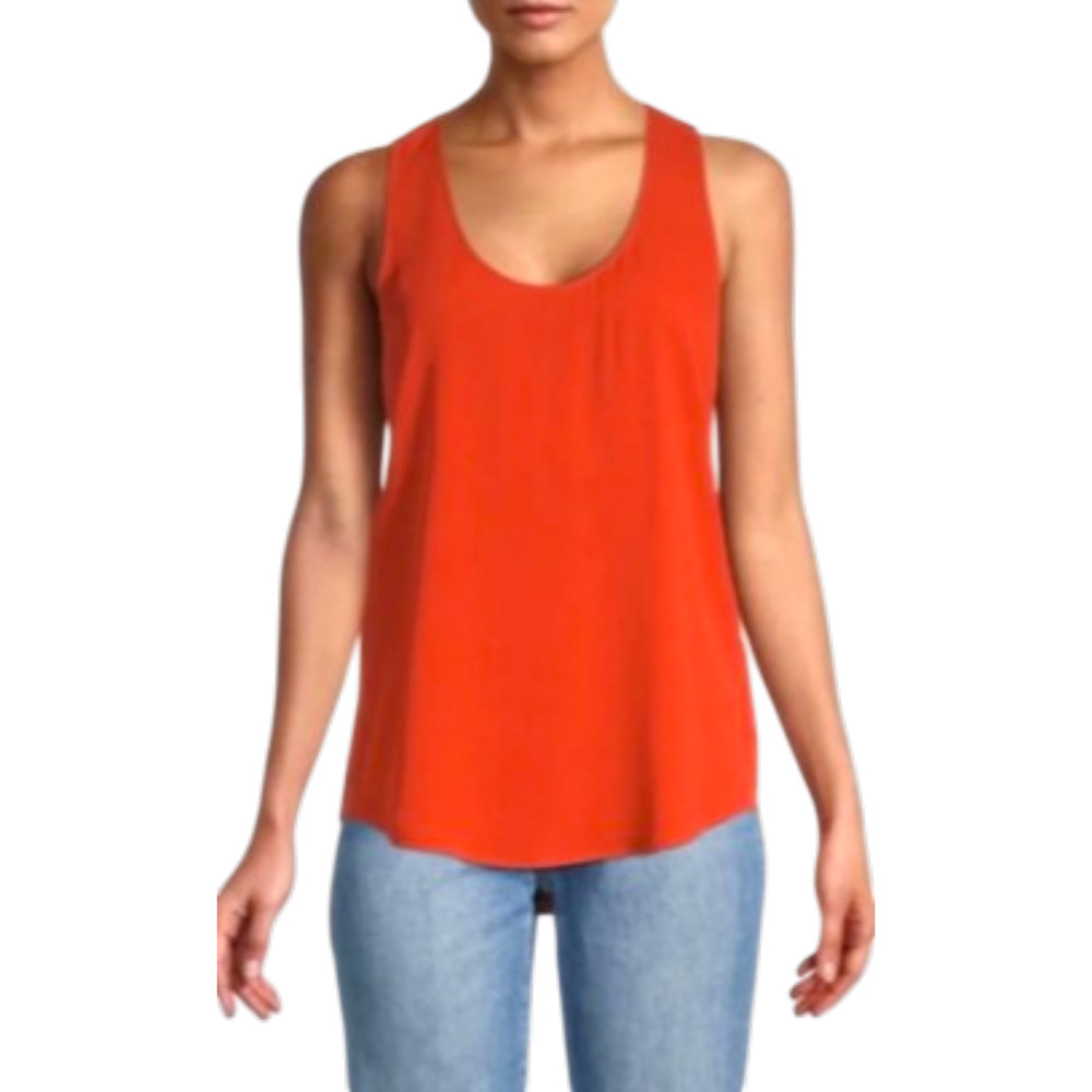 Theory Silk Racer Tank Orange Size M 6-10 MSRP $245